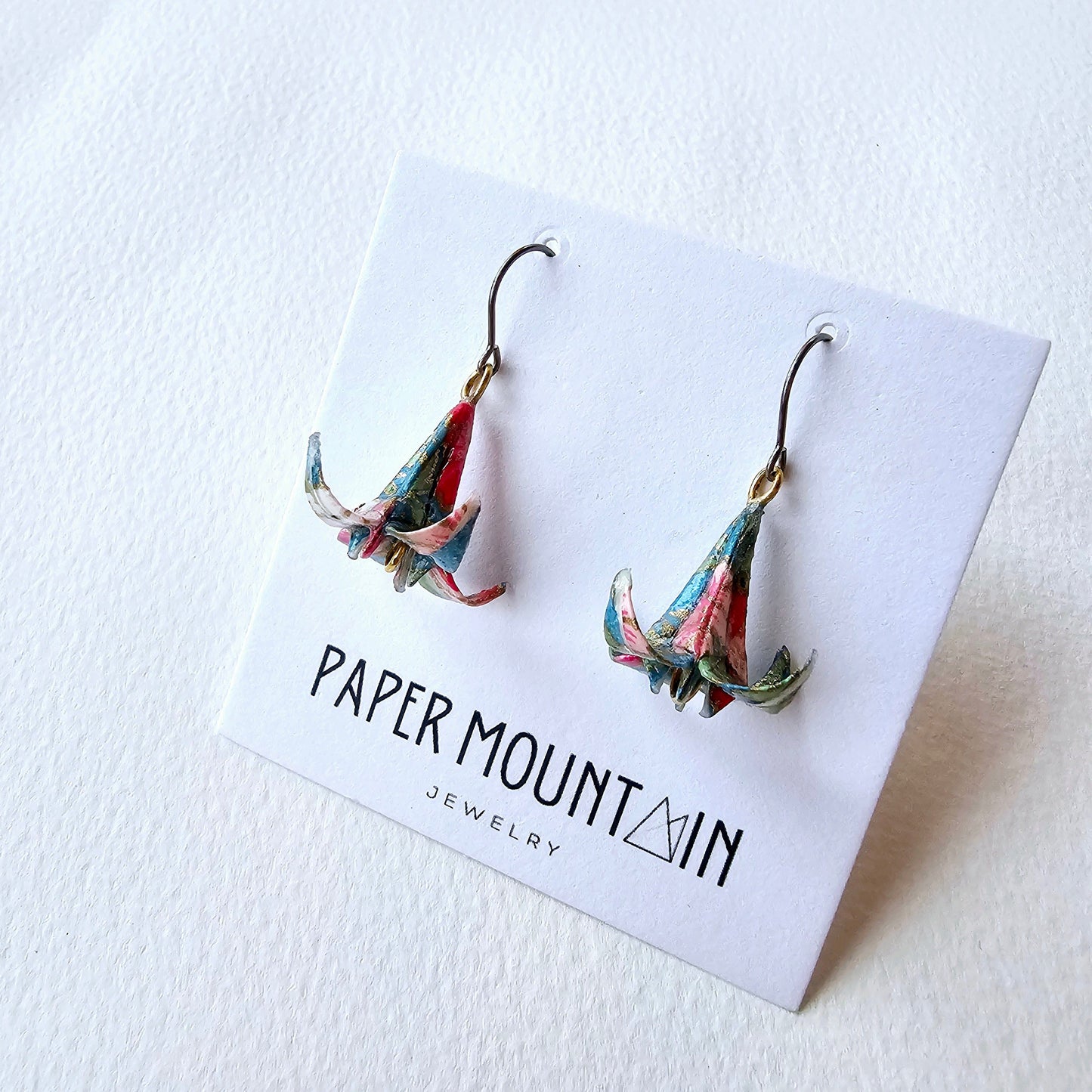 Origami Lily Earrings | Blue