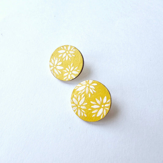 Painted Flower Studs | Yellow