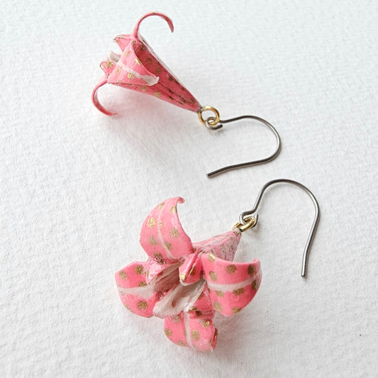 Origami Lily Earrings | Pink