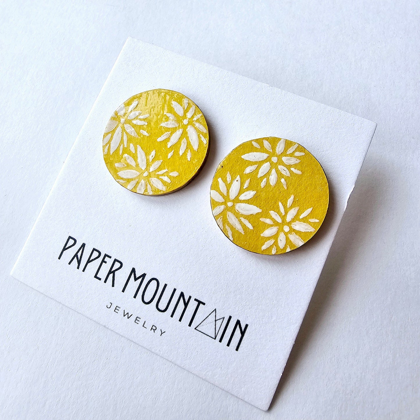 Painted Flower Studs | Yellow