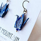 Origami Crane Earrings | Navy Blue