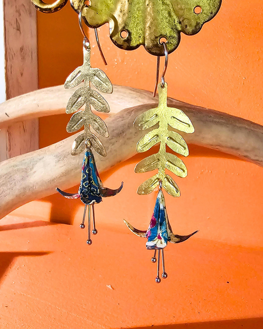 For Aisha (Blue Origami Lily Earrings)
