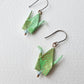 Origami Crane Earrings | Neon Green