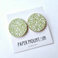 Painted Flower Studs | Light Green | Large