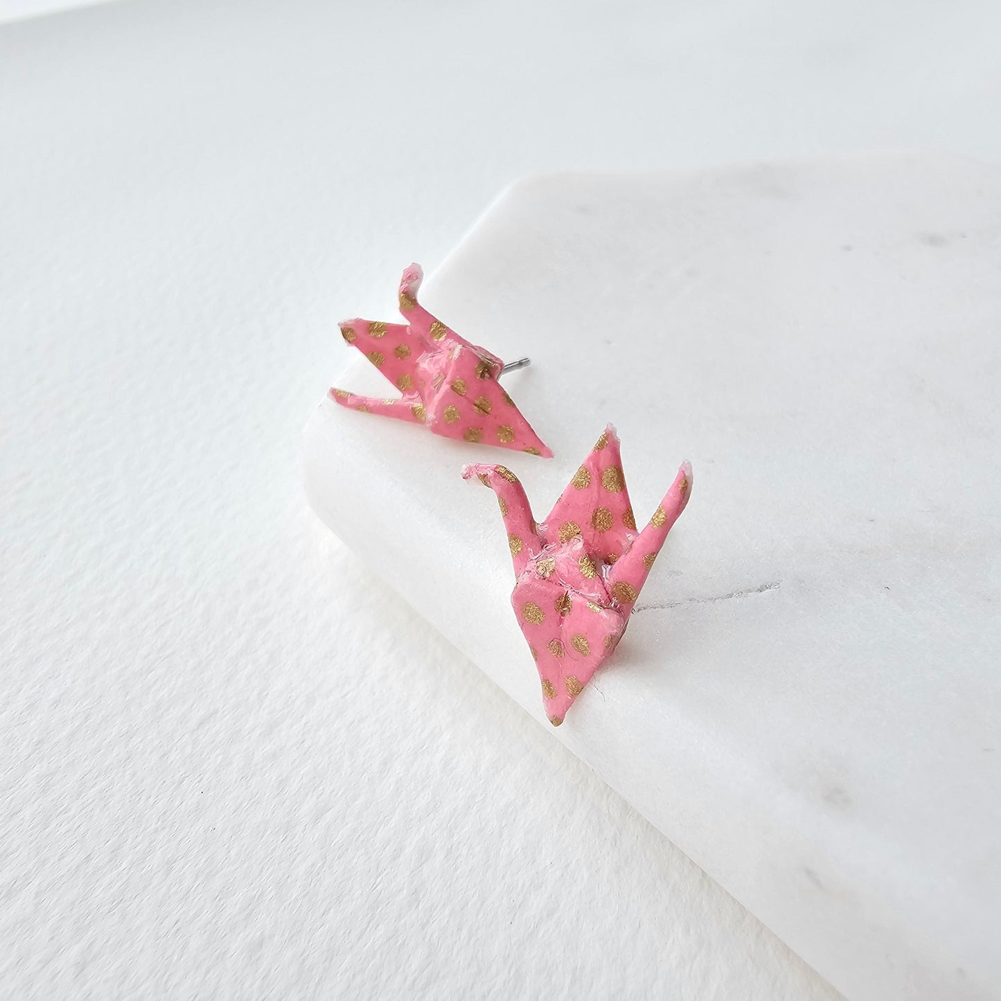 Origami Crane Studs | Pink