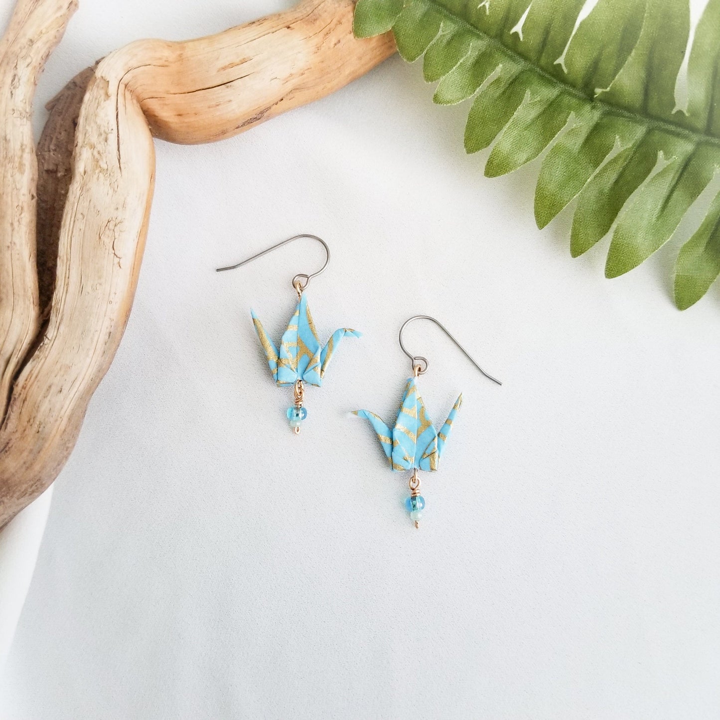 Crane Earrings | Pastel Blue | Made to Order