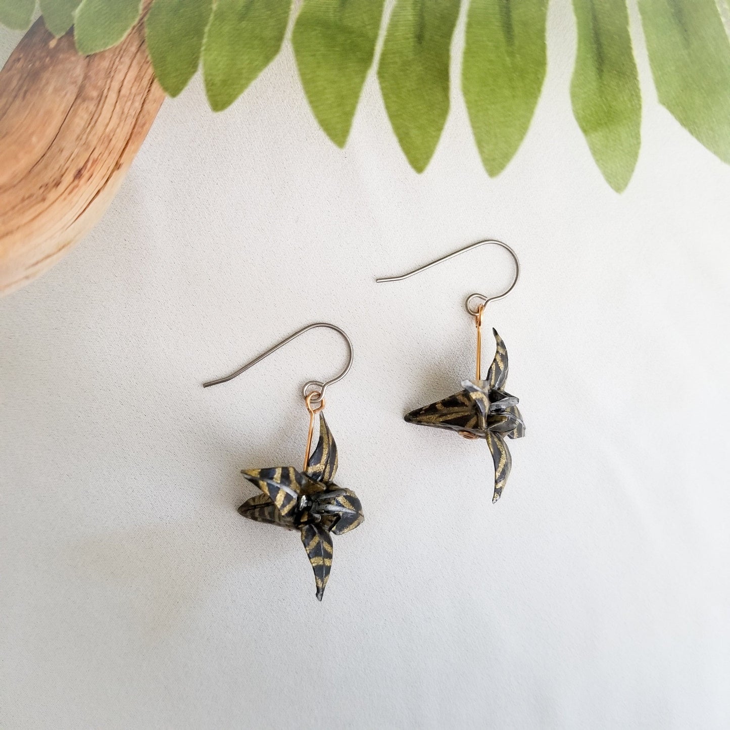 Lily Earrings | Gold & Black | Made to Order